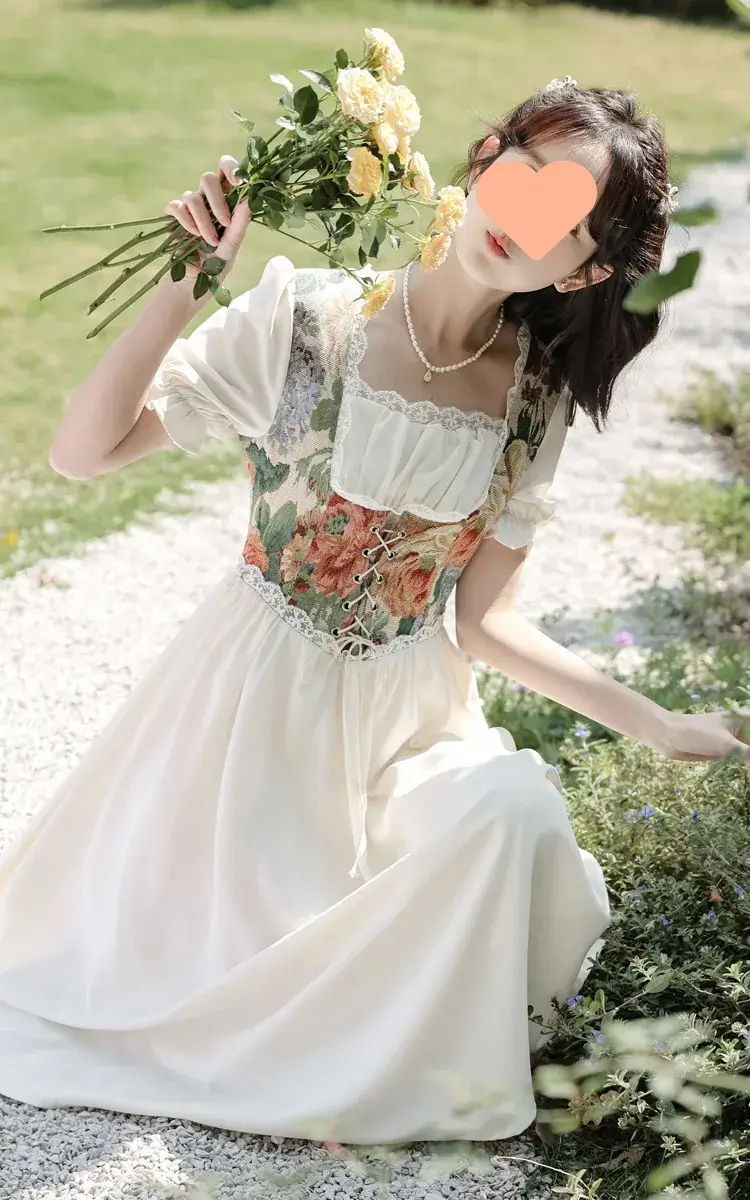 French Court Princess Floral Two-Piece Dress Women Summer — feature 46