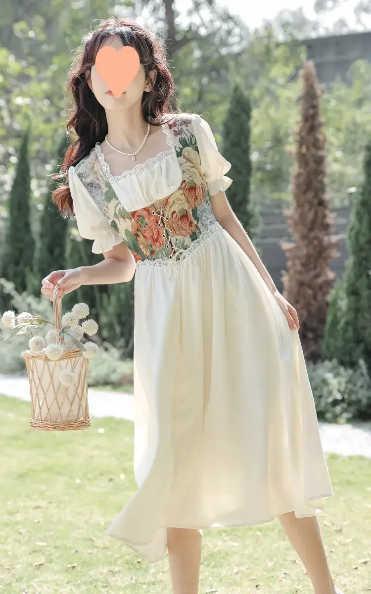 French Court Princess Floral Two-Piece Dress Women Summer — feature 53