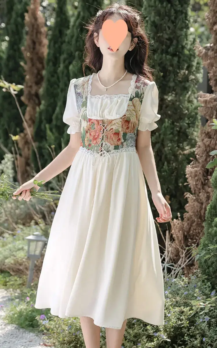 French Court Princess Floral Two-Piece Dress Women Summer — feature 54