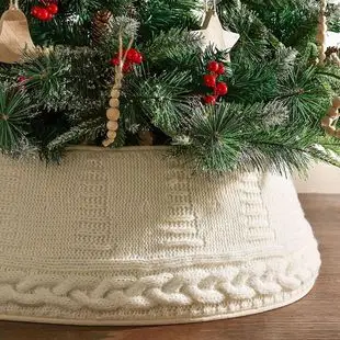 Christmas Knitted Tree Dress Red Apron with Ornaments — feature 27