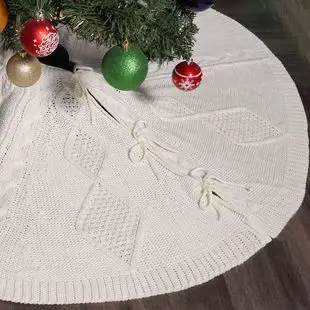 Christmas Knitted Tree Dress Red Apron with Ornaments — feature 33