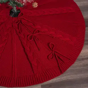 Christmas Knitted Tree Dress Red Apron with Ornaments — feature 37