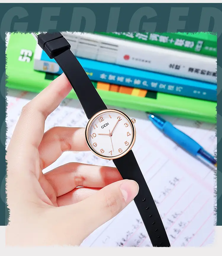 Women's Rose Gold Silicone Watch White Dial — feature 10