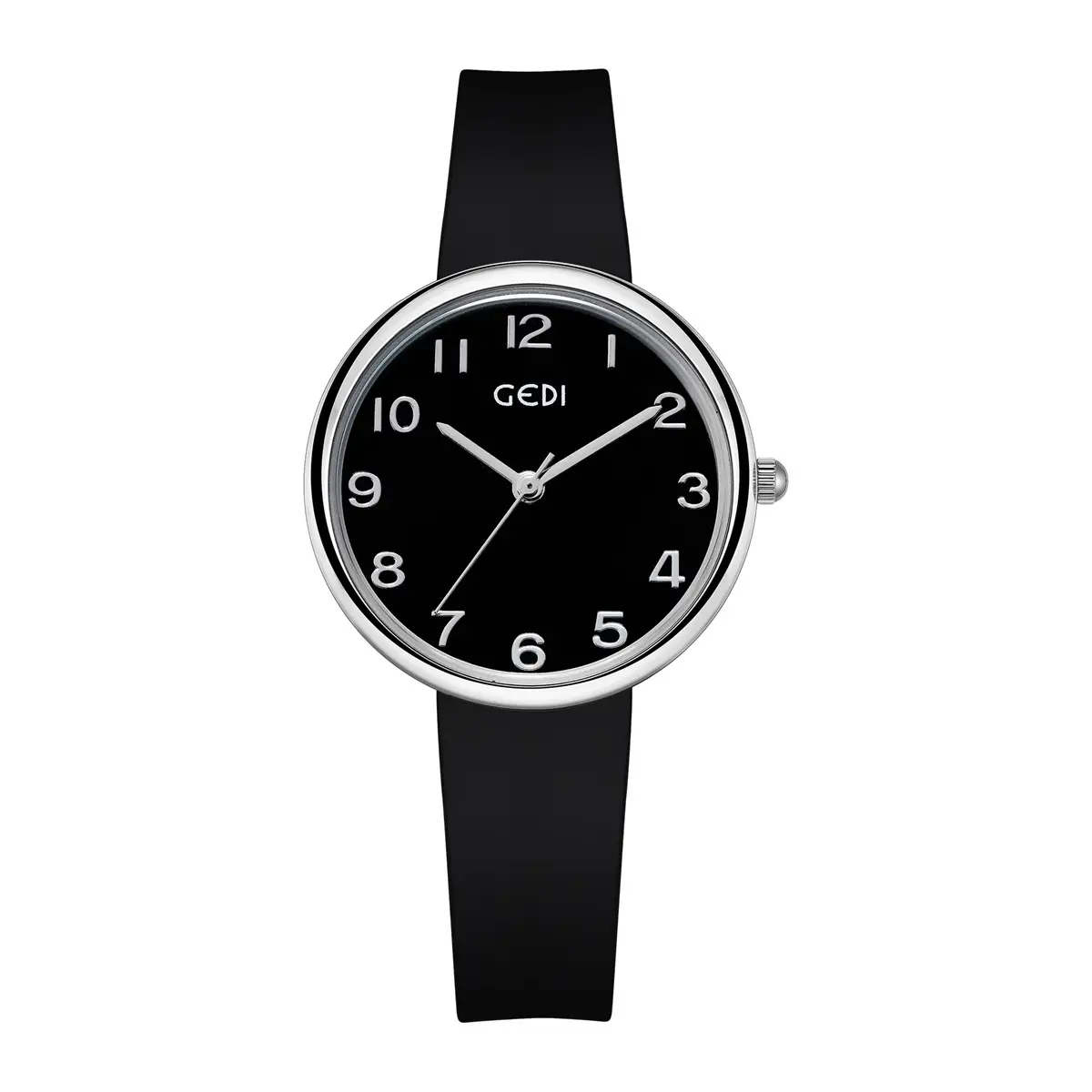 Women's Rose Gold Silicone Watch White Dial - Image 3