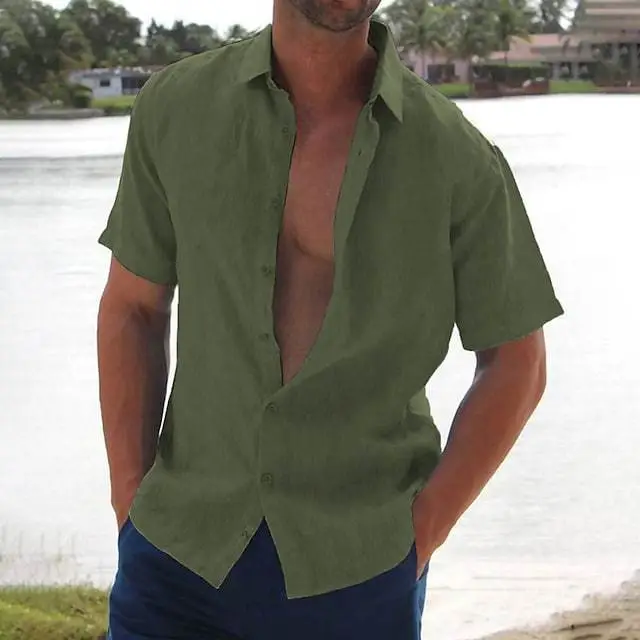 2026 White Lapel Shirt Short Sleeve Slim Fit - Image 4