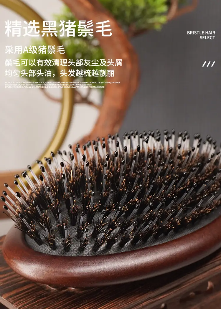 Factory Straight Batch Beech Pig Bristle Massage Air Cushion Comb Hair Cleaning Nylon Comb Hair Care Air Bag Comb — feature 5