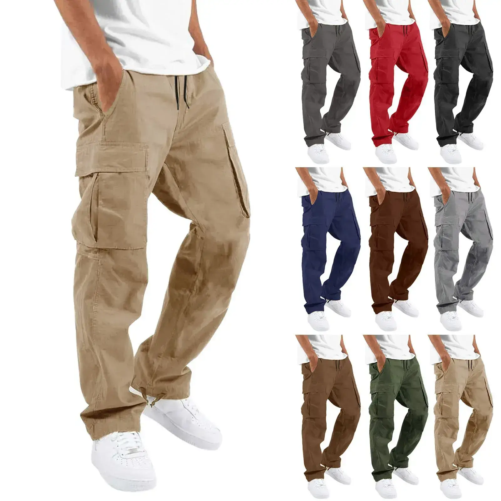 2022 Men's Crane Drawstring Pocket Pants Tan - Image 15