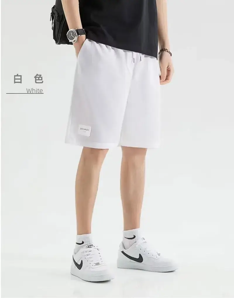 Men Ice Silk Loose Shorts with Belt — feature 19