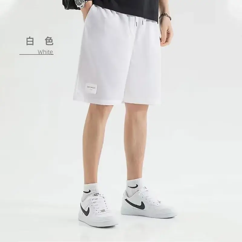 Men Ice Silk Loose Shorts with Belt - Image 4
