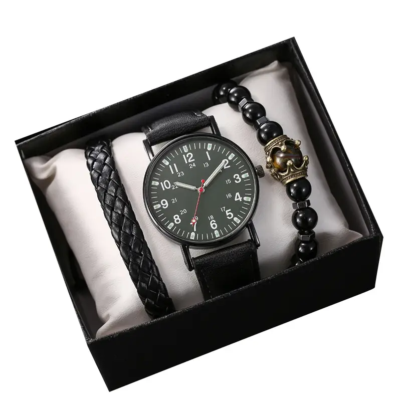 Men's Luminous Quartz Watch Set with Bracelet - Image 6