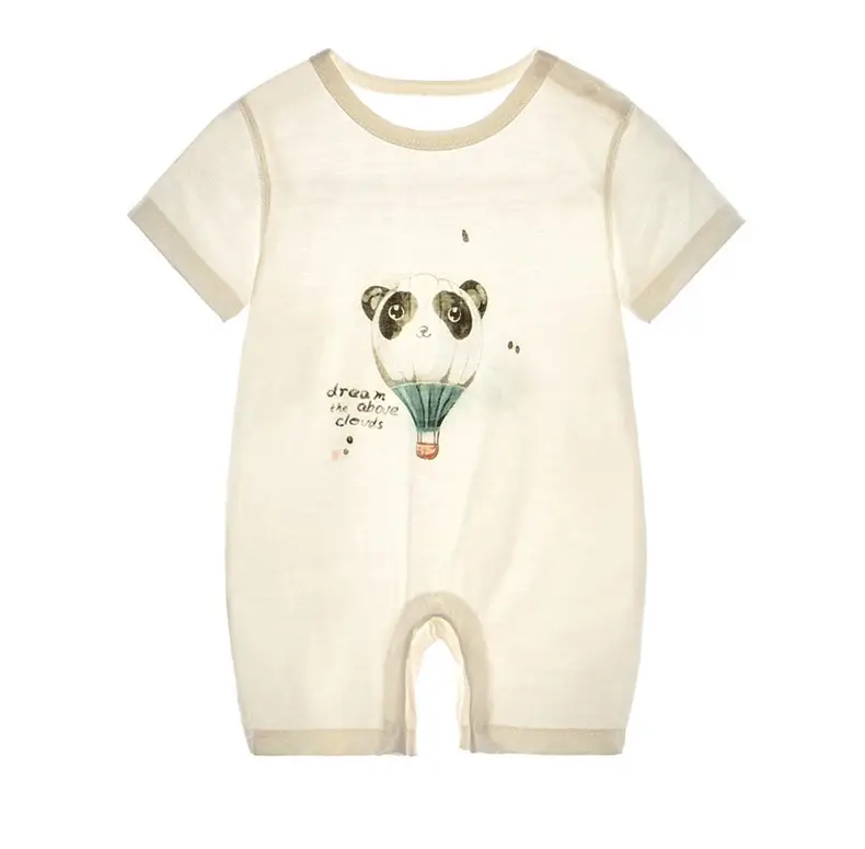 Baby's White Jaysuit Silk Cotton Short Sleeve Pajamas — feature 21
