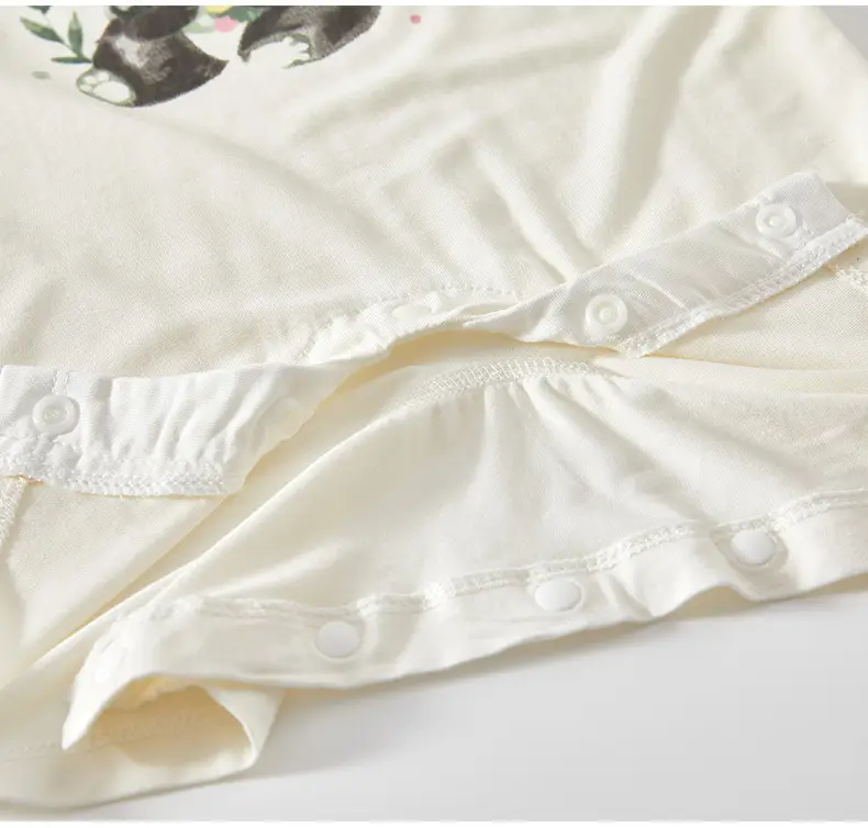 Baby's White Jaysuit Silk Cotton Short Sleeve Pajamas — feature 25