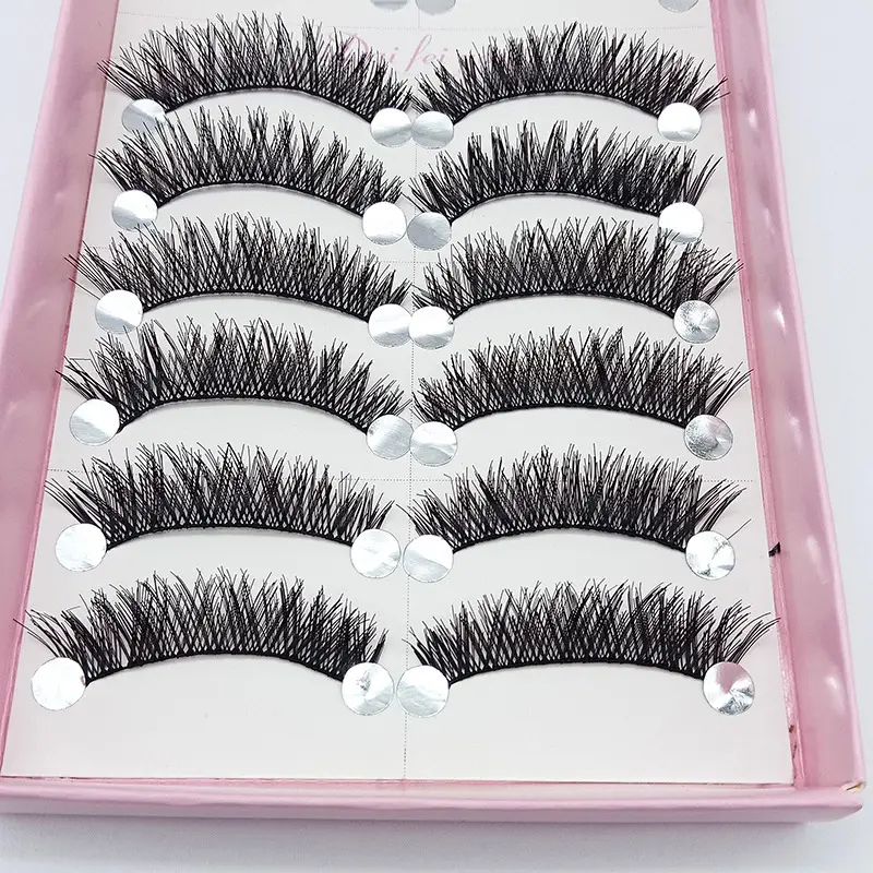 10 Pairs of Natural Thick Cross False Eyelashes for Flawless Look - Image 2