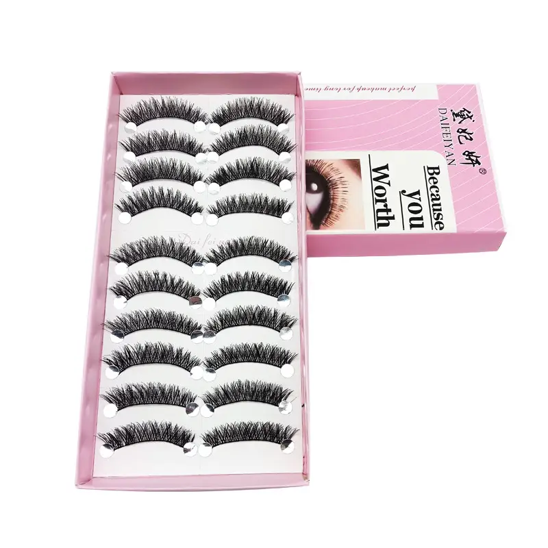 10 Pairs of Natural Thick Cross False Eyelashes for Flawless Look - Image 5