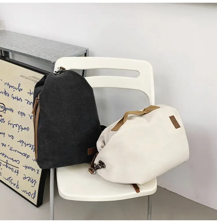 Women Canvas Crossbody Bag Vintage Hong Kong Style Large Capacity — feature 11