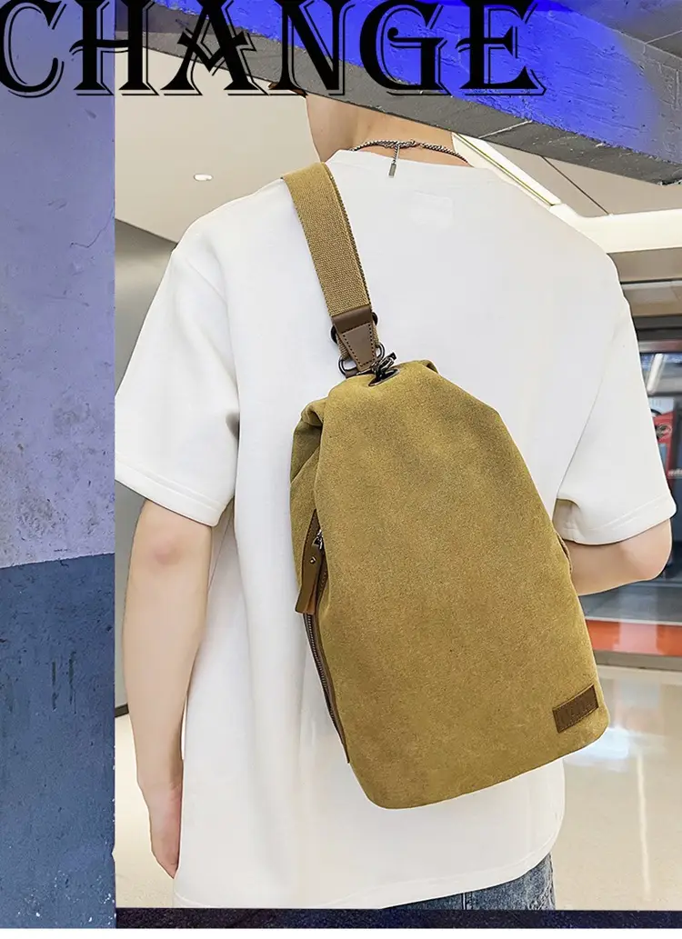 Women Canvas Crossbody Bag Vintage Hong Kong Style Large Capacity — feature 2