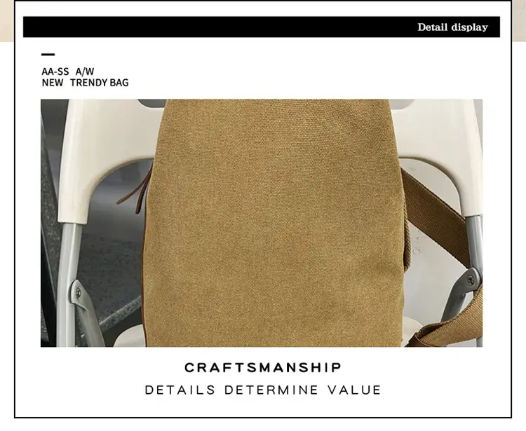 Women Canvas Crossbody Bag Vintage Hong Kong Style Large Capacity — feature 5