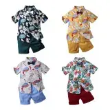 Children's Waffle Shorts Suit Beige Small Medium — feature 28