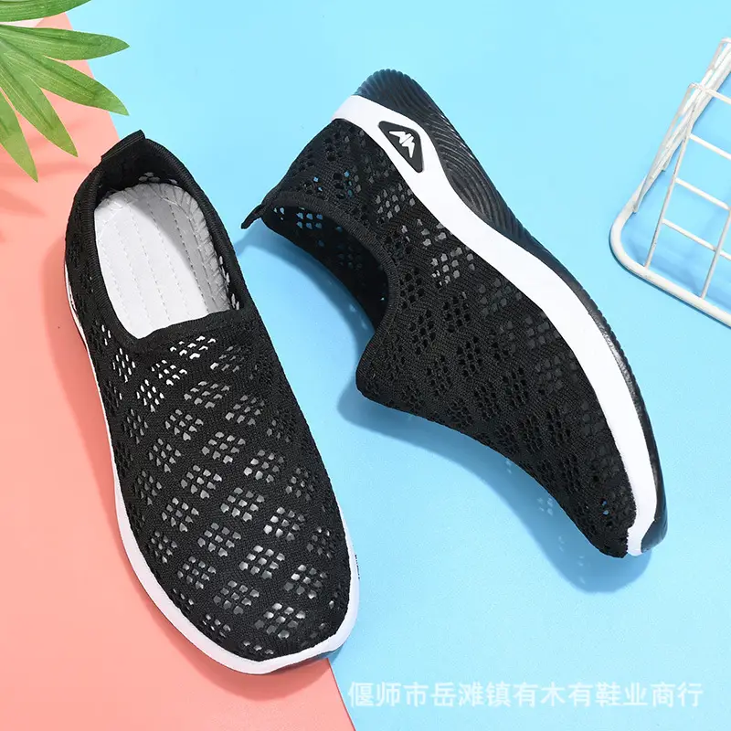 Old Beijing Cloth Shoes Summer Mesh Shoes Women's Breathable Mesh Casual Shoes for Middle-aged and Elderly People Non-slip Soft-soled Mother Shoes Slip-on - Image 5