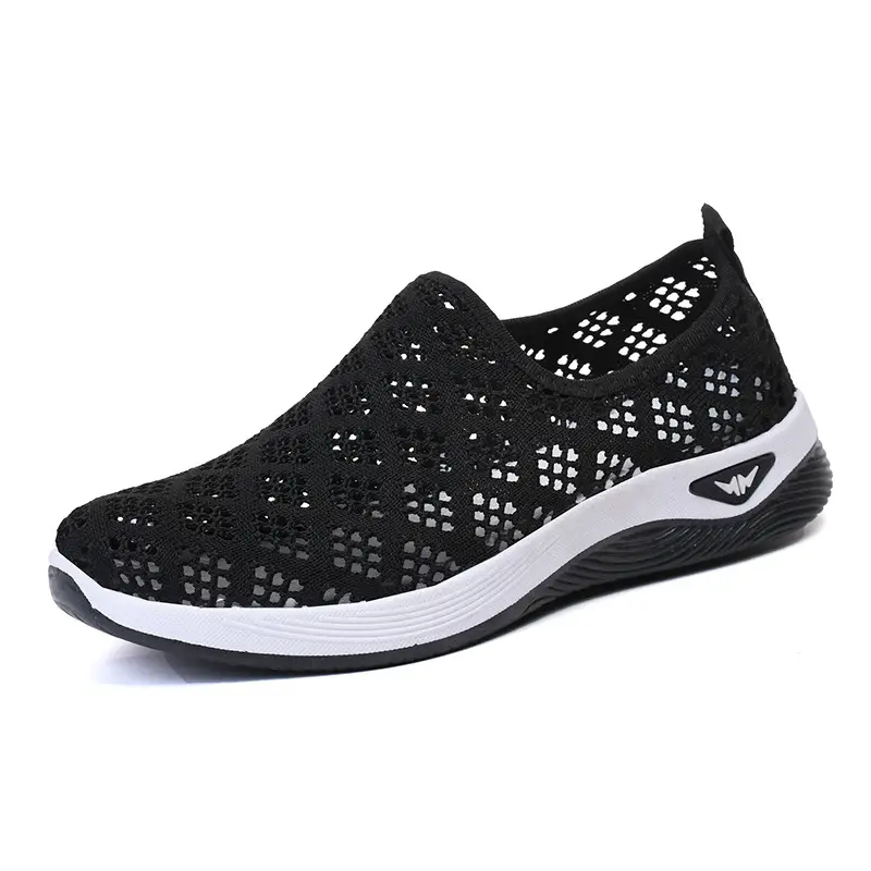 Old Beijing Cloth Shoes Summer Mesh Shoes Women's Breathable Mesh Casual Shoes for Middle-aged and Elderly People Non-slip Soft-soled Mother Shoes Slip-on - Image 2
