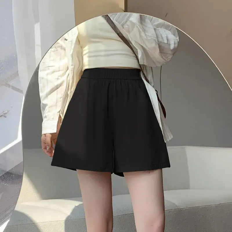 Women's Pink Cotton Wide Leg Shorts with Striped Top
