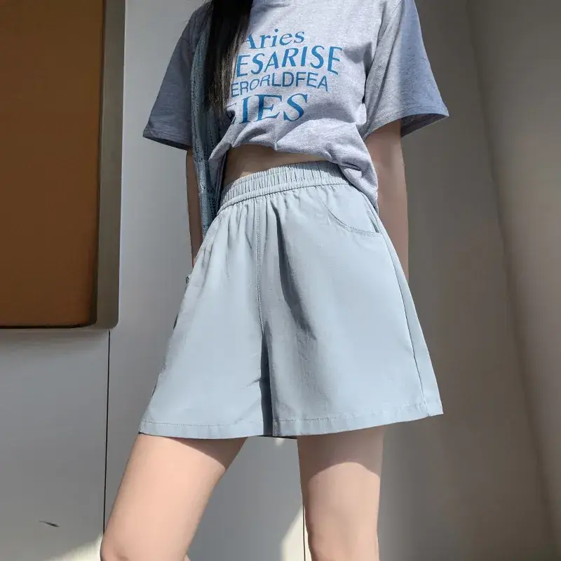 Women's Pink Cotton Wide Leg Shorts with Striped Top