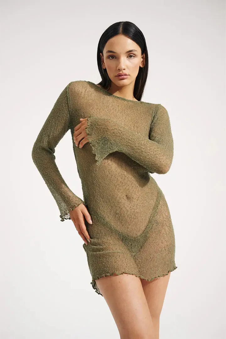 2025 Summer Cross Border Knitted Hollow Beach Skirt Blouse — feature 17