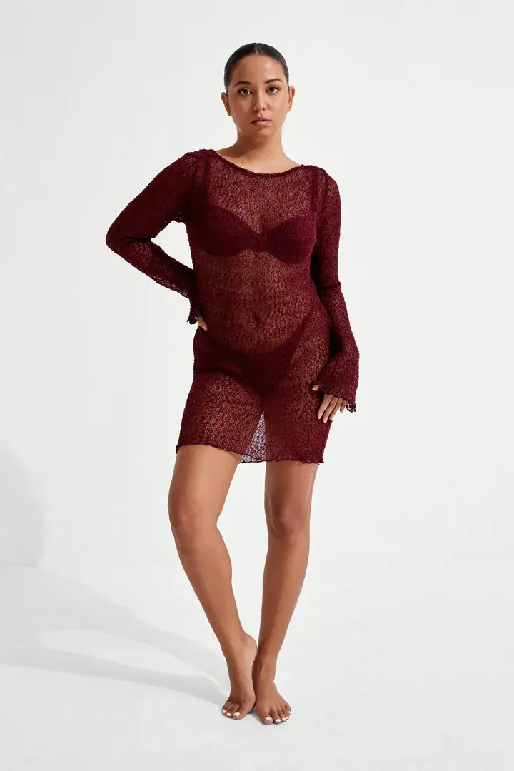 2025 Summer Cross Border Knitted Hollow Beach Skirt Blouse - Image 3