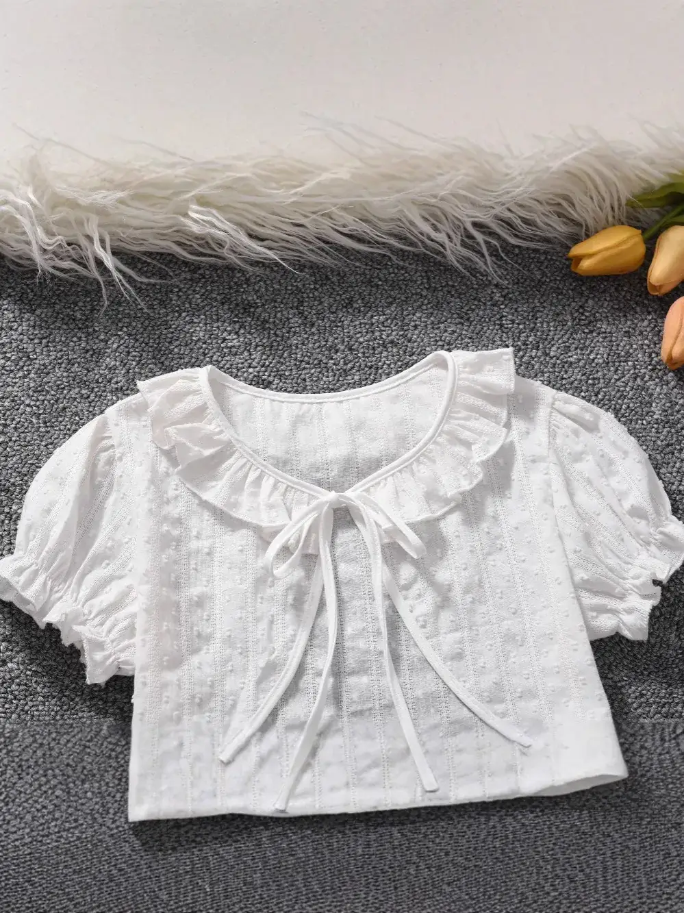 New Girl's White Thin Sunscreen Shawl Small - Image 4