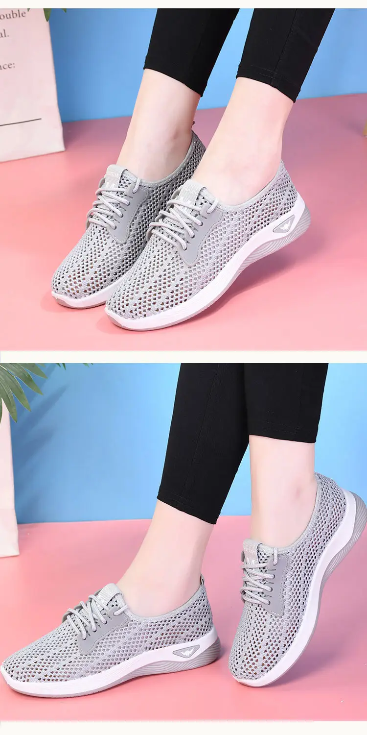 Summer Mesh Shoes Women's Breathable Mesh Thin Middle-aged and Elderly Mother Shoes Non-slip Soft-soled Casual Sports Old Beijing Cloth Shoes — feature 12
