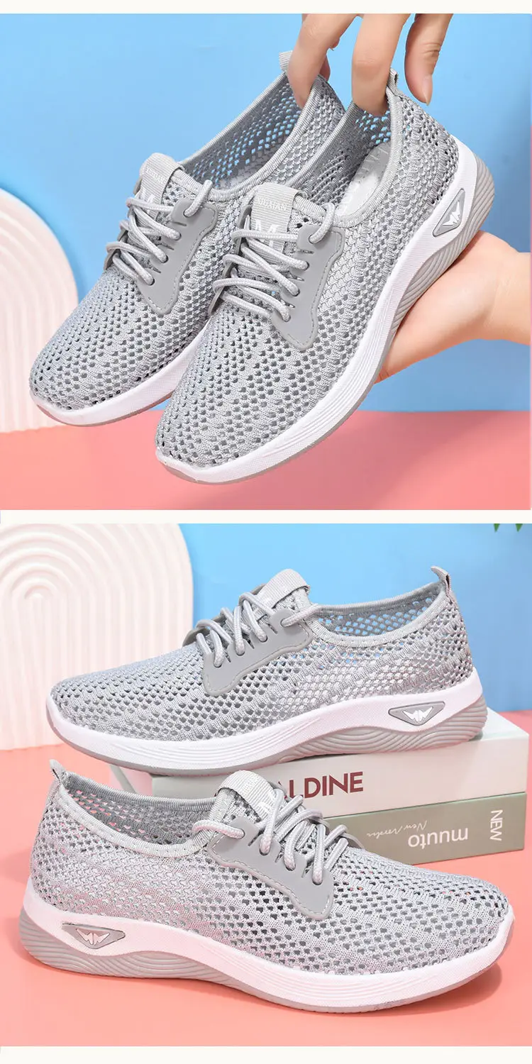 Summer Mesh Shoes Women's Breathable Mesh Thin Middle-aged and Elderly Mother Shoes Non-slip Soft-soled Casual Sports Old Beijing Cloth Shoes — feature 14