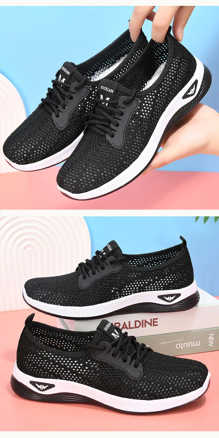 Summer Mesh Shoes Women's Breathable Mesh Thin Middle-aged and Elderly Mother Shoes Non-slip Soft-soled Casual Sports Old Beijing Cloth Shoes — feature 17