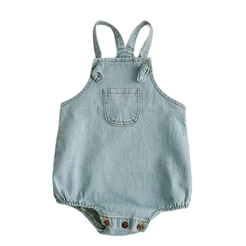 Baby Denim Bag Fart Clothes 0-3Yr Cotton Jumpsuit - Image 7