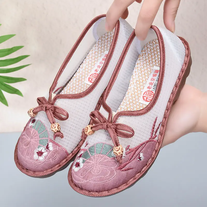 Old Beijing Cloth Shoes Summer New Mesh Breathable Comfortable Mother Shoes