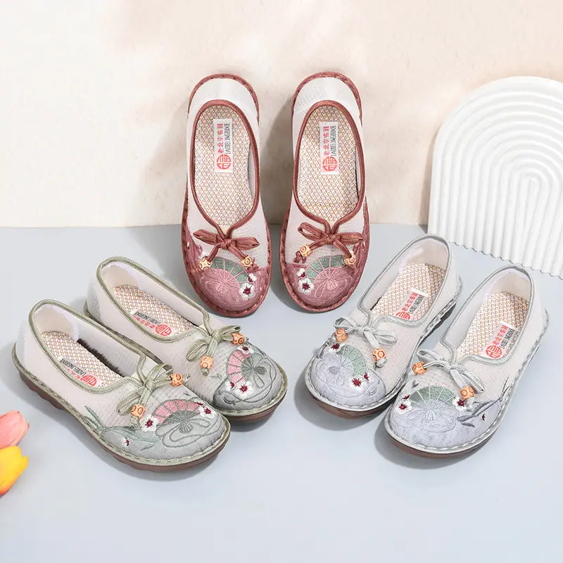 Old Beijing Cloth Shoes Summer New Mesh Breathable Comfortable Mother Shoes