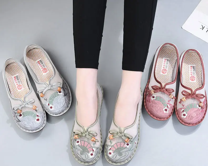 Old Beijing Cloth Shoes Summer New Mesh Breathable Comfortable Mother Shoes — feature 11