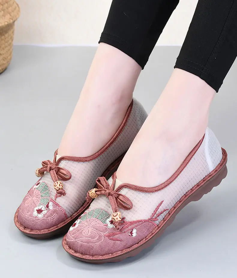 Old Beijing Cloth Shoes Summer New Mesh Breathable Comfortable Mother Shoes — feature 9