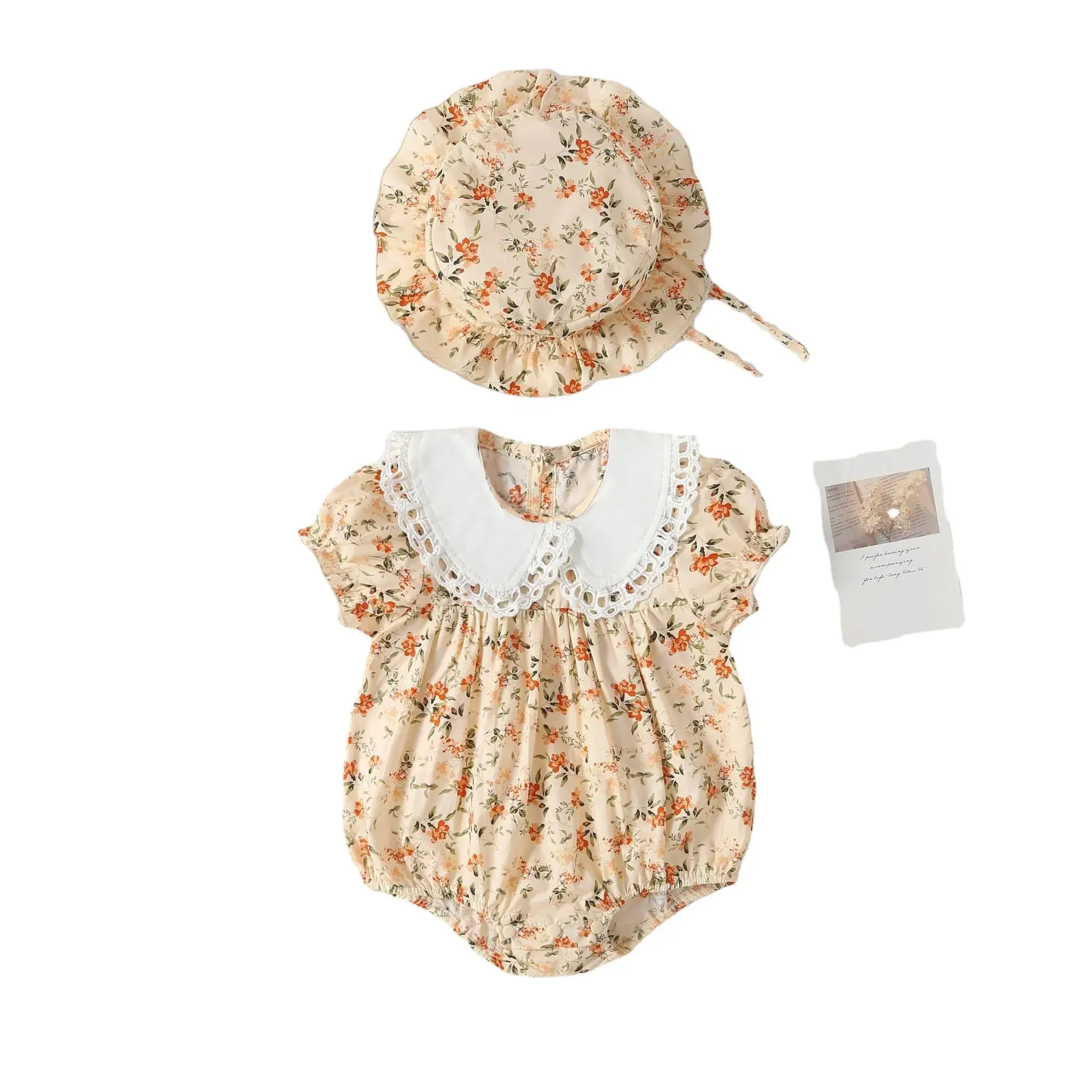 Baby Floral Summer Dress & Hat Set for Newborns - Image 5