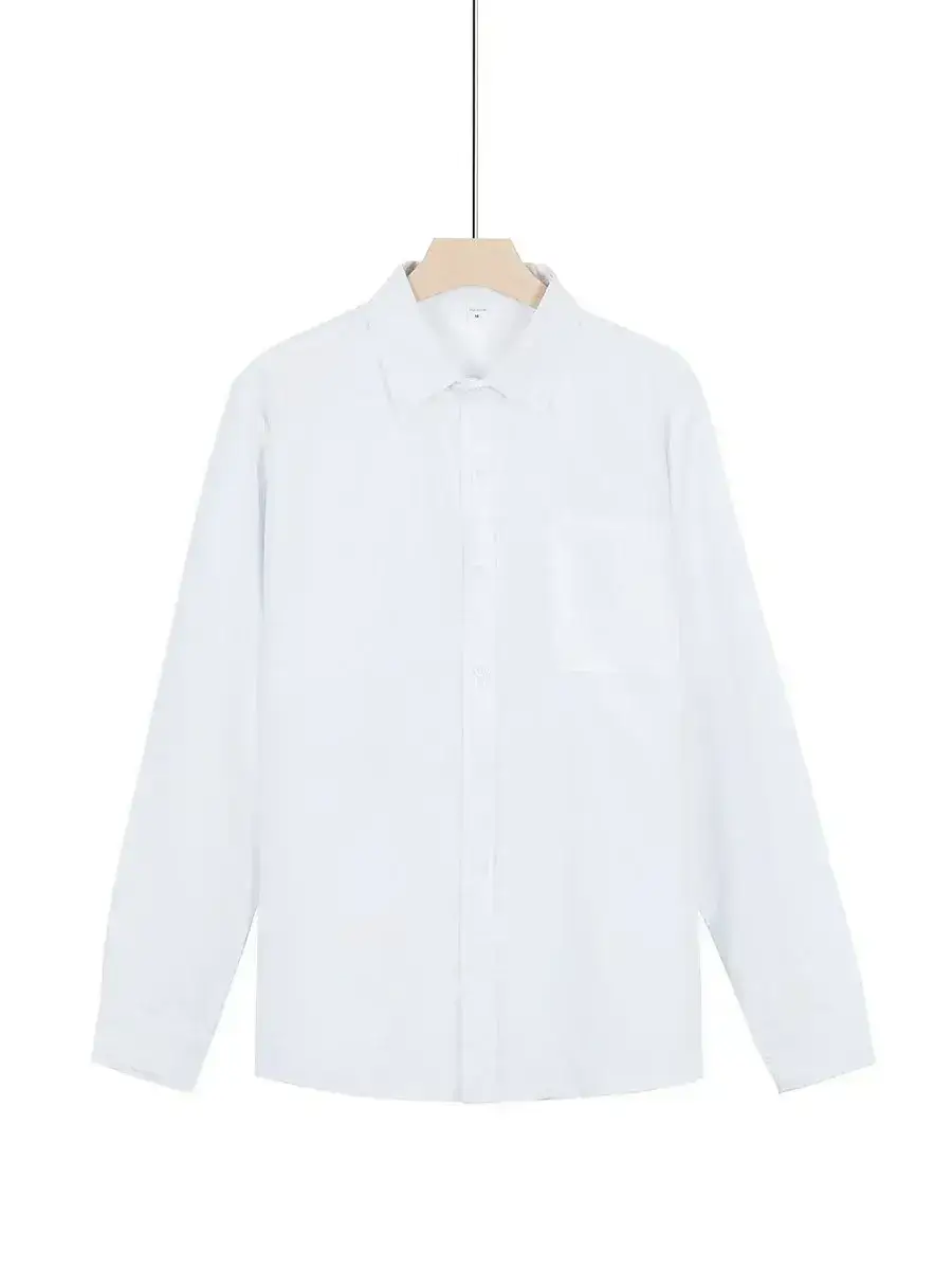 European Size Men's Blue Fleece Shirt Double Breasted Long Sleeve - Image 7