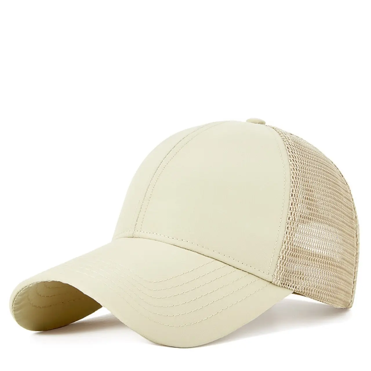 Men Blue Mesh Back Baseball Cap with Duck Tongue - Image 3