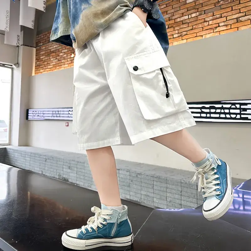 Boys Red Cotton Shorts 2025 Summer Casual - Image 6