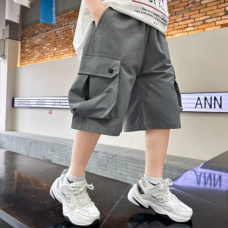 Boys Red Cotton Shorts 2025 Summer Casual - Image 8