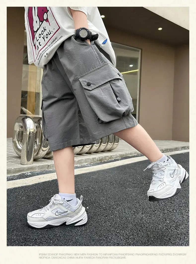 Boys Red Cotton Shorts 2025 Summer Casual — feature 10
