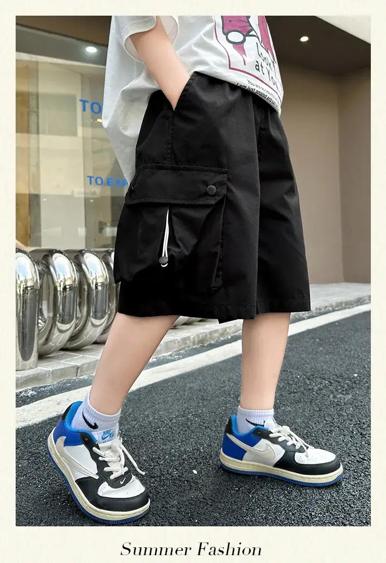 Boys Red Cotton Shorts 2025 Summer Casual — feature 13