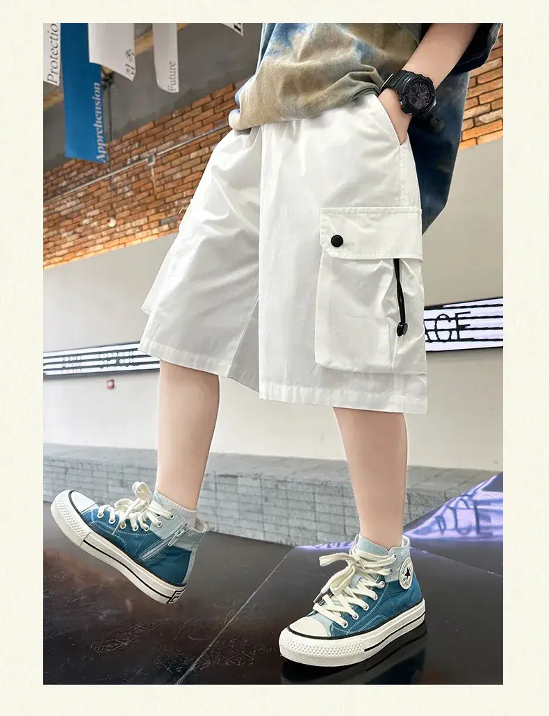 Boys Red Cotton Shorts 2025 Summer Casual — feature 14