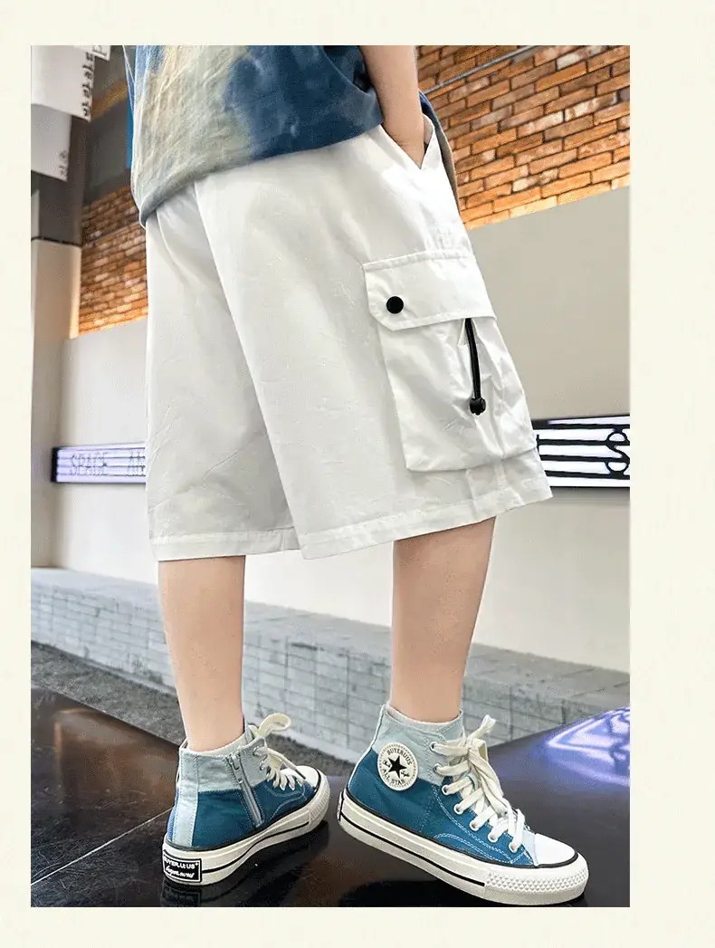 Boys Red Cotton Shorts 2025 Summer Casual — feature 15