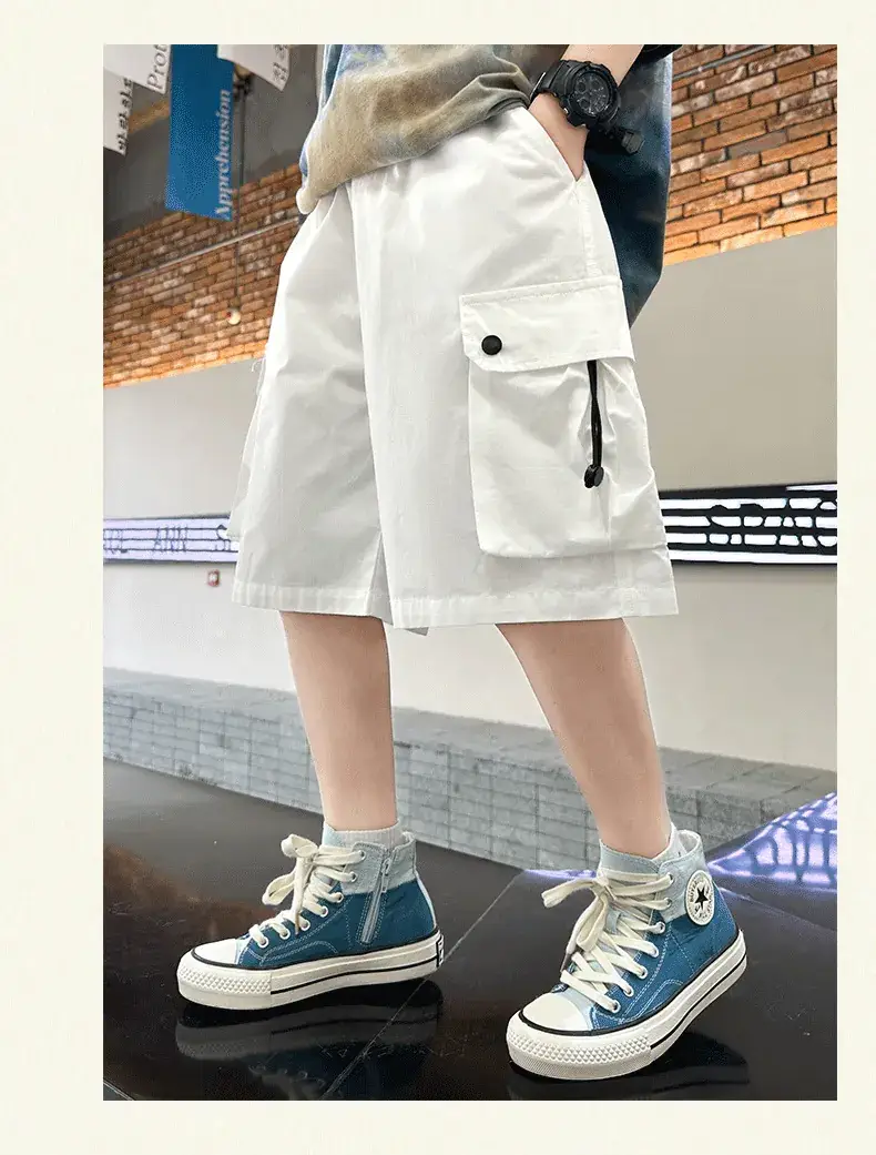Boys Red Cotton Shorts 2025 Summer Casual — feature 16
