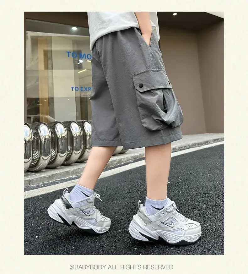 Boys Red Cotton Shorts 2025 Summer Casual — feature 9