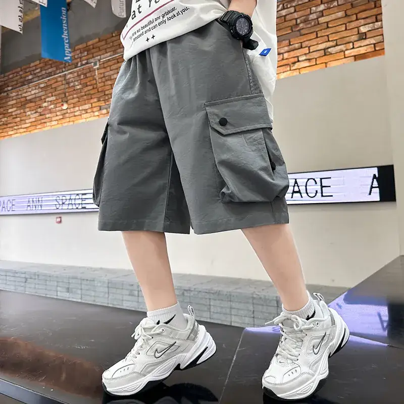 Boys Red Cotton Shorts 2025 Summer Casual - Image 3