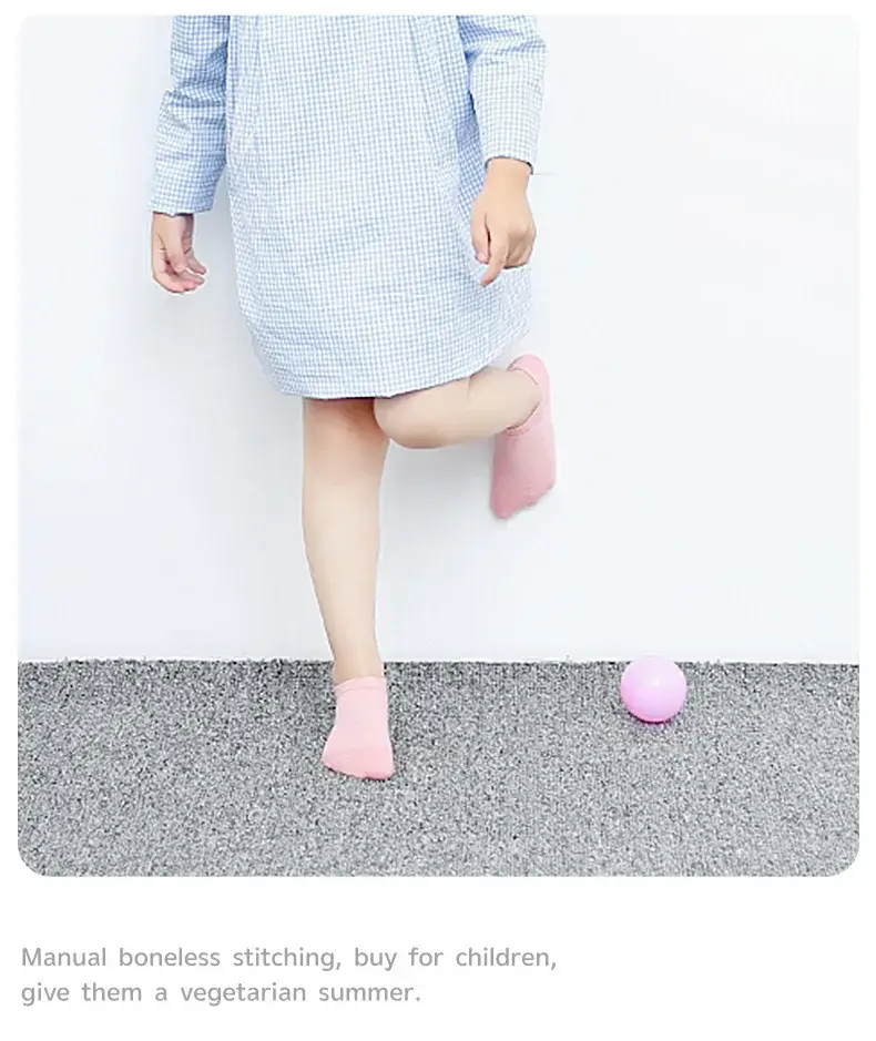 Girls' Cotton Boat Socks Medium Large Summer — feature 16